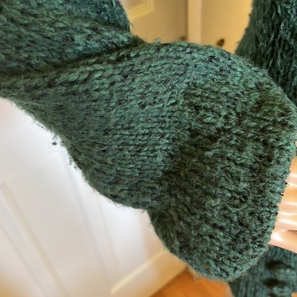 Arden B hunter green cowl neck mini sweater dress/tunic elastic cuff szM - Picture 3 of 9